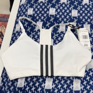 Adidas Women's White and Black Sports Bra
